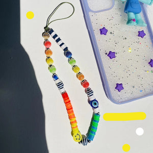 Rainbow Acrylic Bead Cell Phone Lanyard Strap - Hope Phone Strap 1pc