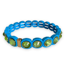 Load image into Gallery viewer, She’s Beautiful Aqua and Green - Enamel Stretch Bracelet
