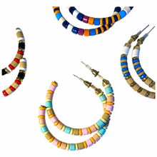 Load image into Gallery viewer, C Hoop Enamel Bead Earring Collection
