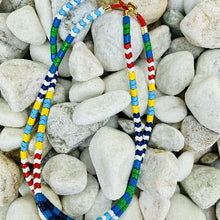 Load image into Gallery viewer, Zig Zag Enamel Necklace - Blues
